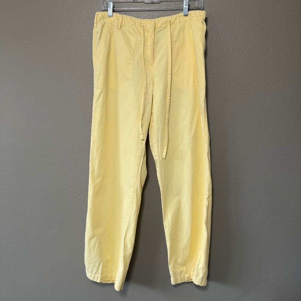 Emma & James Wide Leg Spring Summer Coastal Resort Butter Yellow Chic Pants 12